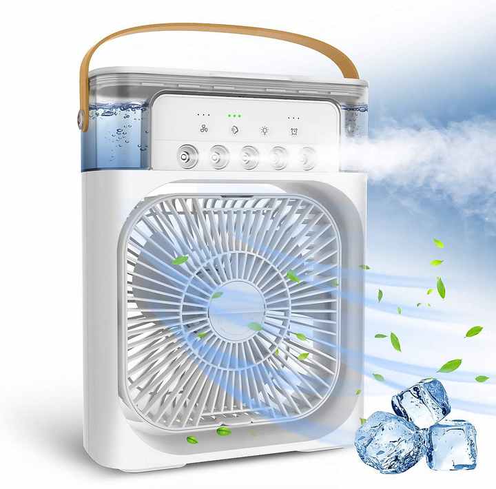 VENTILADOR Y AIRE ACONDICIONADO CON AROMAS Y LUCES LED